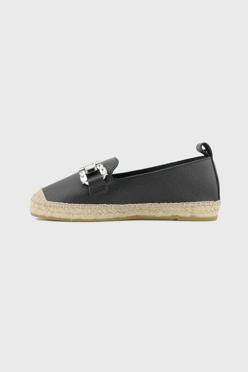 Maypol Embellished Leather Espadrille Loafers